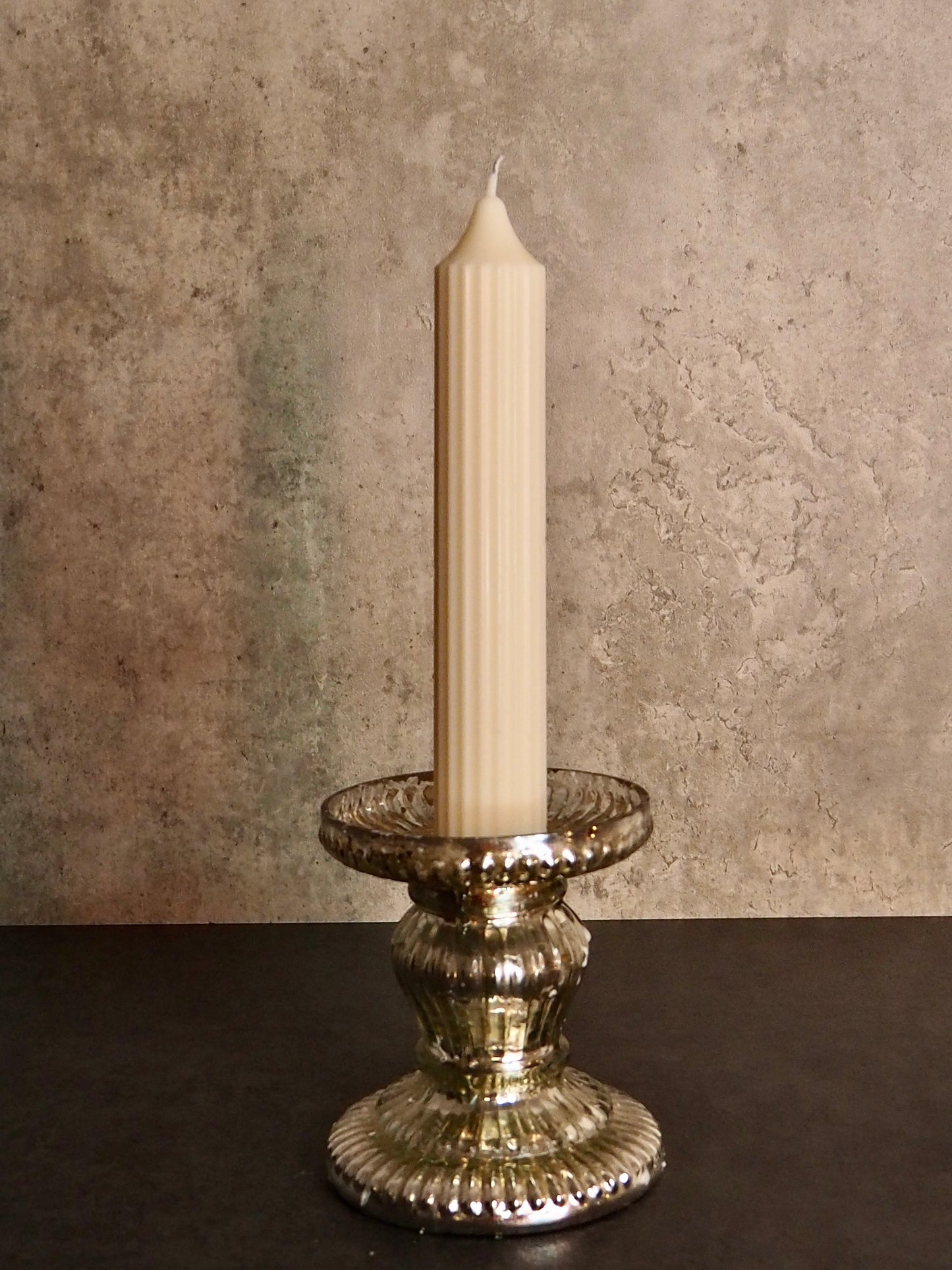 Ribbed Pillar Candle