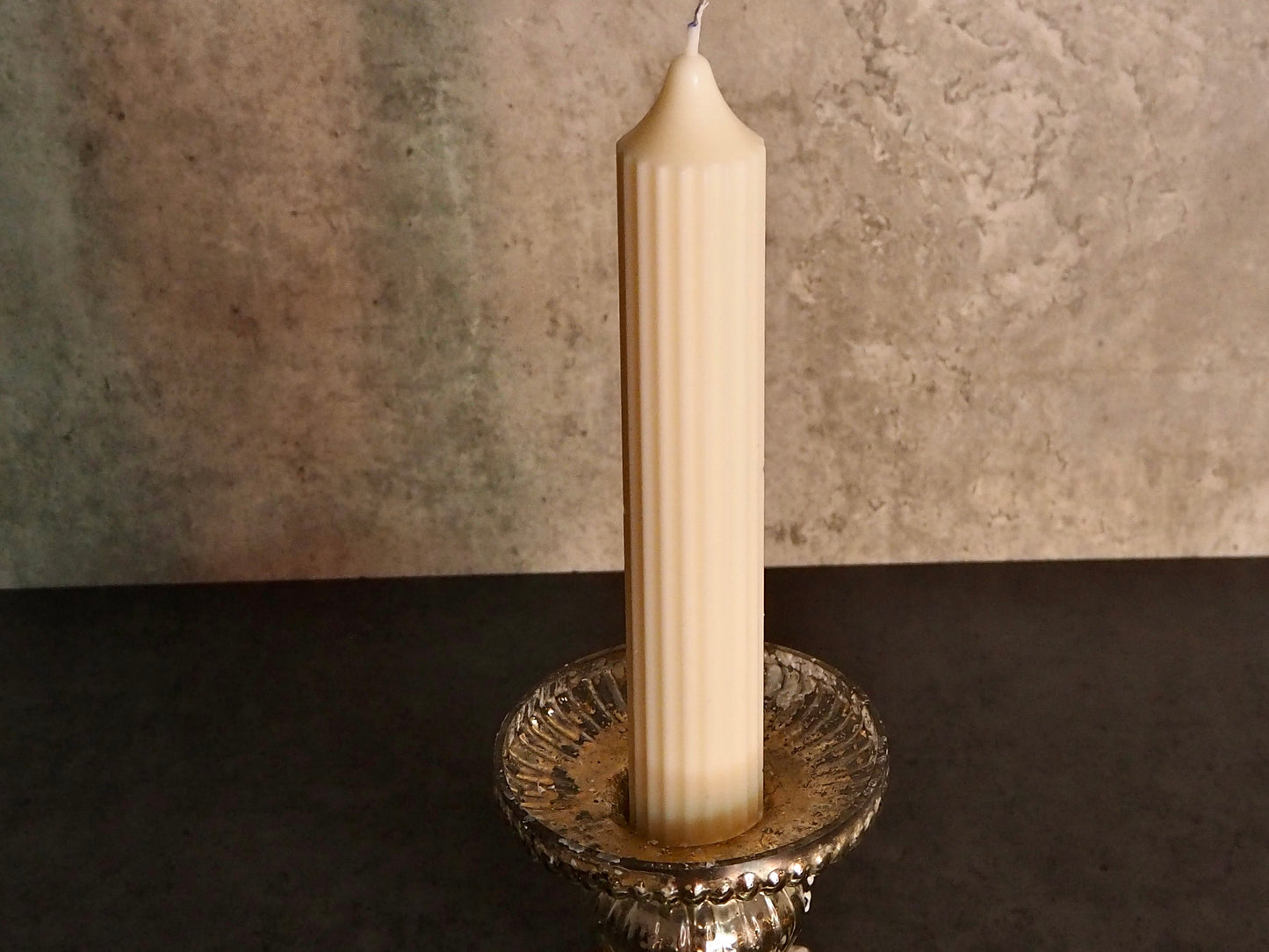 Ribbed Pillar Candle